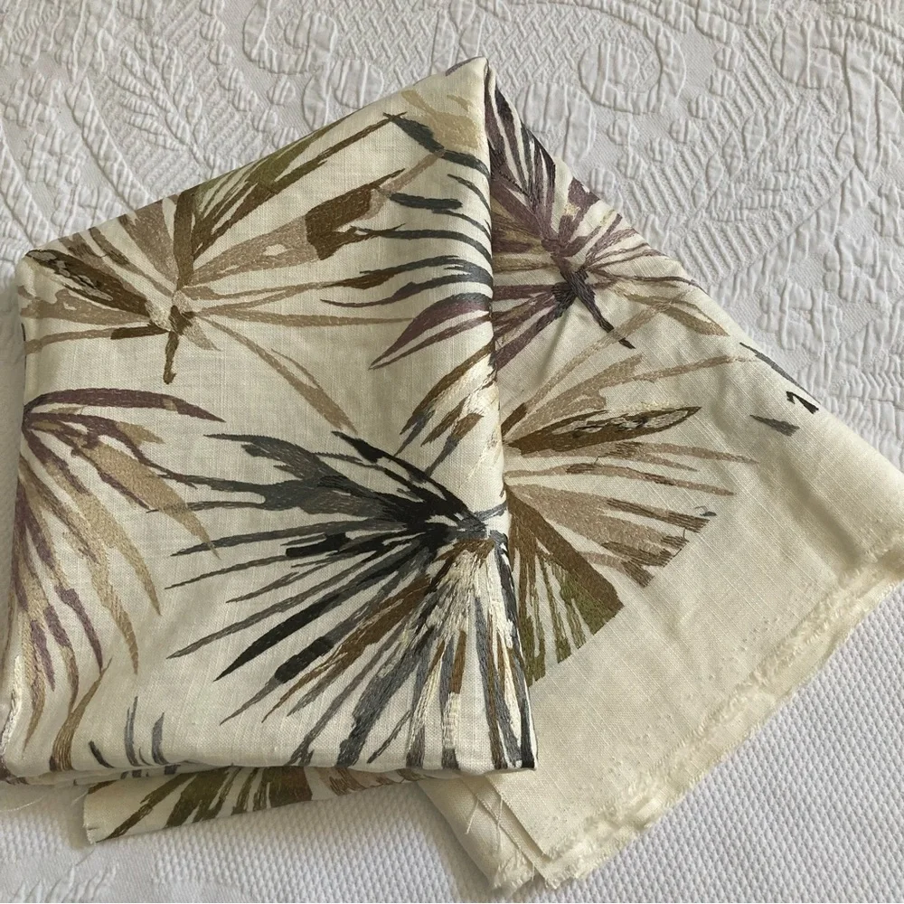 Harlequin Aucuba fabric 1 yard viscose linen blend embroidered luxury botanical